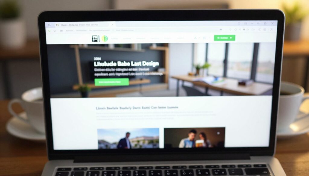 A close-up view of a laptop screen displaying a vivid, brightly lit webpage to illustrate high screen brightness. The foreground features a sleek laptop with a clear display in sharp focus, revealing vibrant colors and fine details. In the middle ground, there is a soft reflection of a modern workspace with a blurred coffee cup and papers, suggesting a productive environment. The background incorporates a faintly lit room with warm ambient lighting, hinting at a cozy atmosphere while the screen emits an intense glow. The scene captures the essence of how elevated screen brightness impacts battery life, creating an energetic yet professional mood suitable for a tech article.