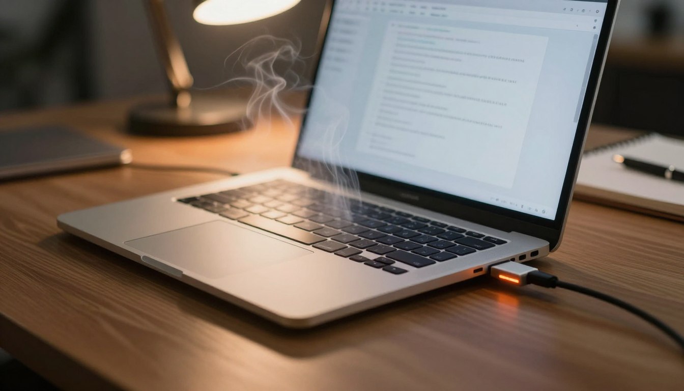 hot laptop charging