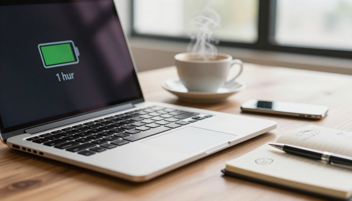 laptop battery lasts 1 hour